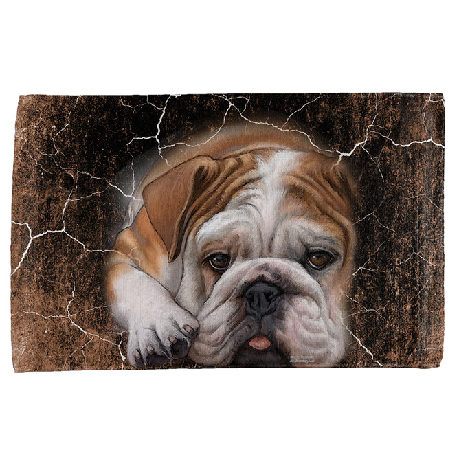 English Bulldog Live Forever All Over Hand Towel Hand Towel Old Glory OS Multicoloured