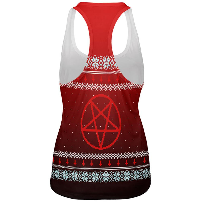 Ugly Christmas Sweater Red Black Pentagram Ombre All Over Womens Work Out Tank Top Women's Tank Tops Old Glory