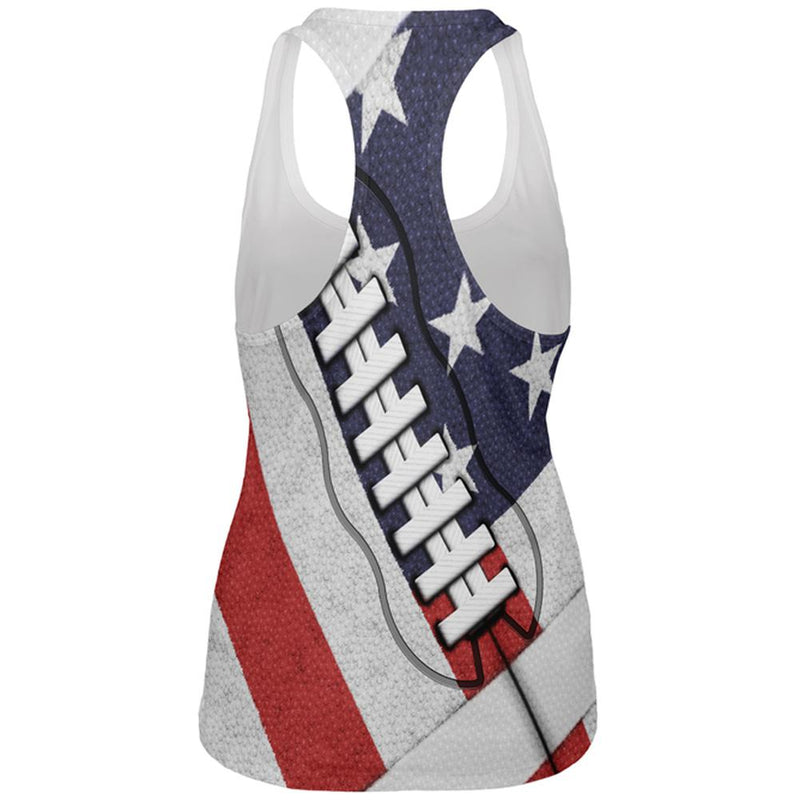 4th of July American Flag Patriot Football All Over Womens Work Out Tank Top Women's Tank Tops Old Glory