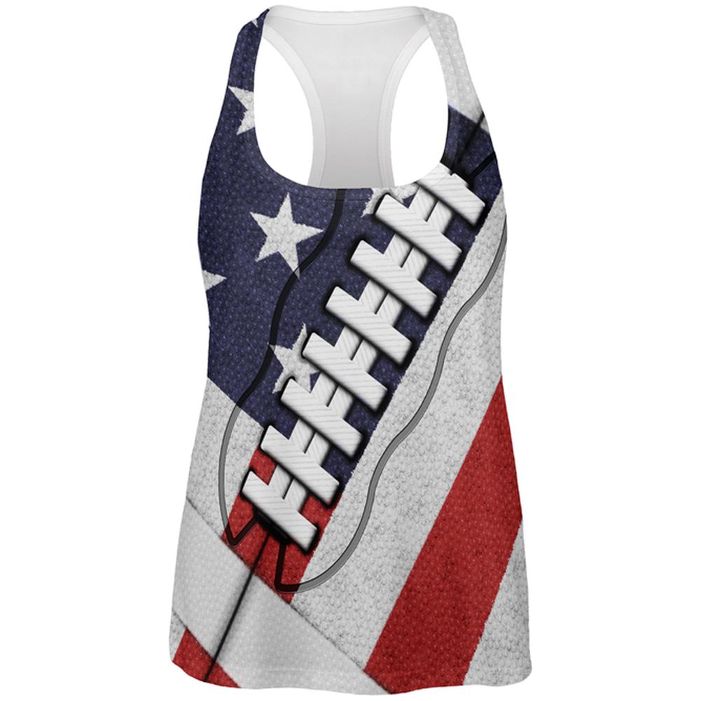 4th of July American Flag Patriot Football All Over Womens Work Out Tank Top Women's Tank Tops Old Glory 2XL Multi
