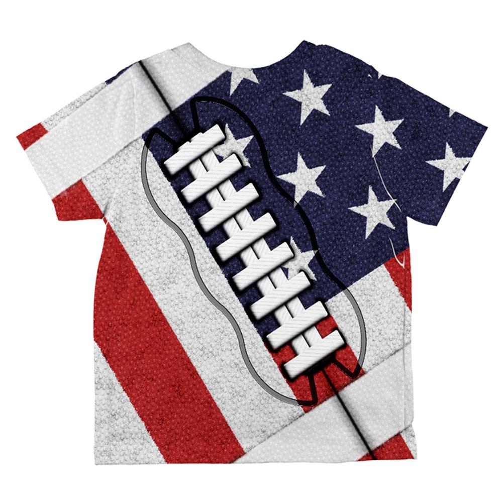 4th of July American Flag Patriot Football All Over Toddler T Shirt Toddler T-Shirts Old Glory