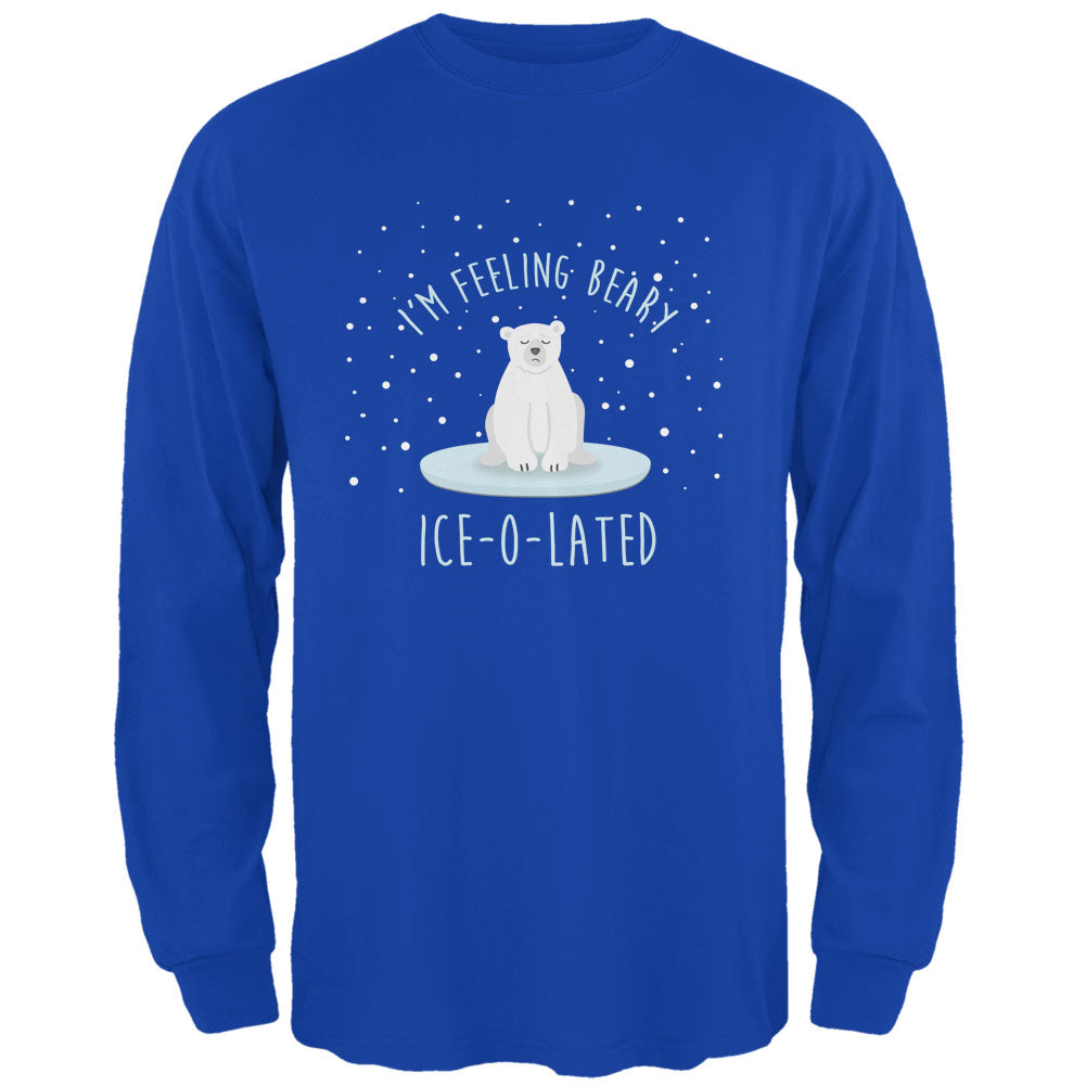 Winter Feeling Very Iceolated Isolated Polar Bear Pun Mens Long Sleeve T Shirt Men's Long Sleeves Old Glory 2XL Royal
