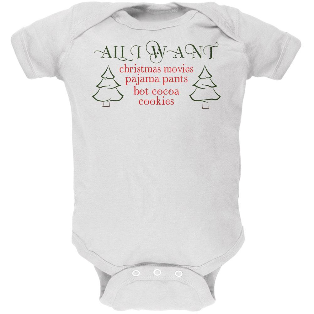 All I Want For Christmas Soft Baby One Piece Baby One Piece Old Glory 0-3M White
