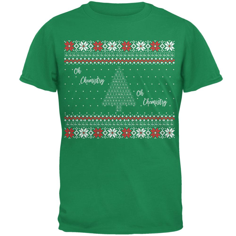 Christmas Tree Periodic Table Mens T Shirt Men's T-Shirts Old Glory 2XL Kelly Green