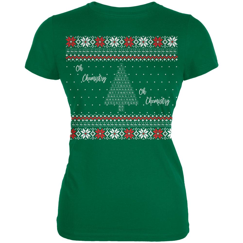Christmas Tree Periodic Table Juniors Soft T Shirt Juniors T-Shirts Old Glory 2XL Irish Green