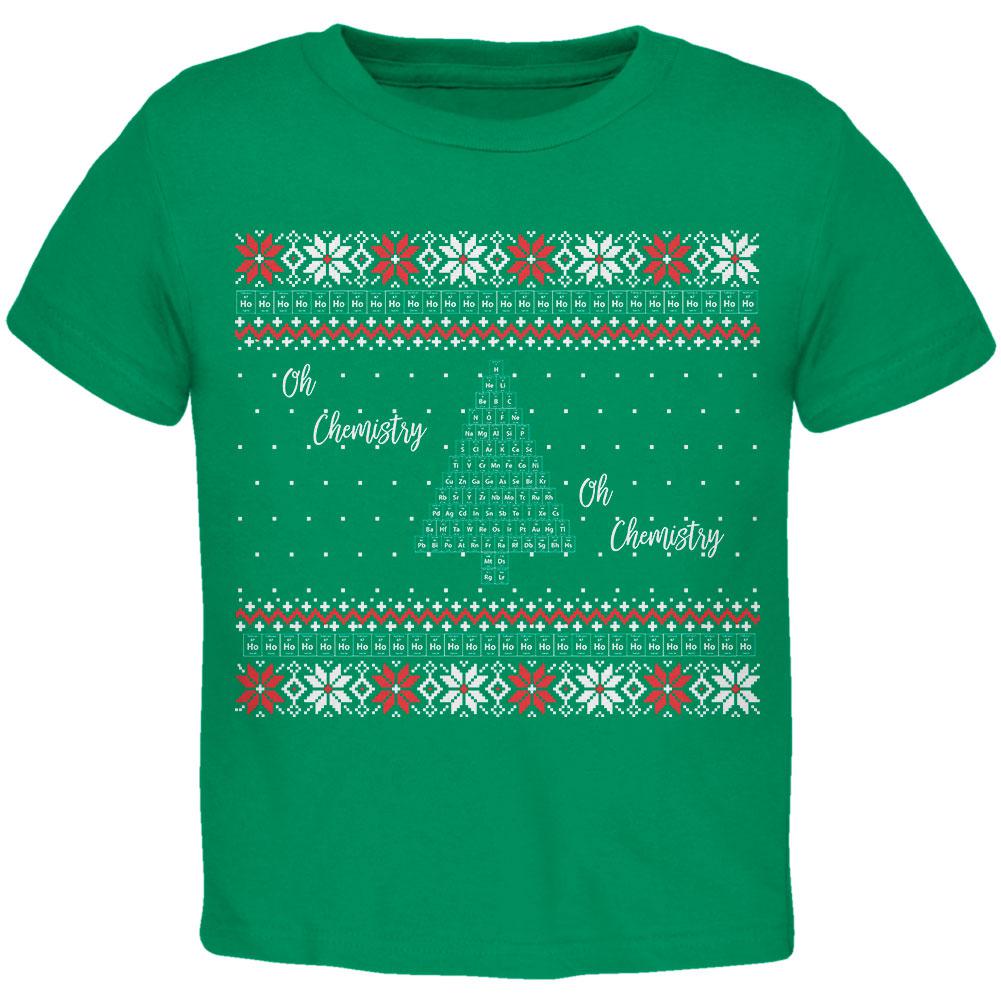 Christmas Tree Periodic Table Toddler T Shirt Toddler T-Shirts Old Glory 2T Kelly Green