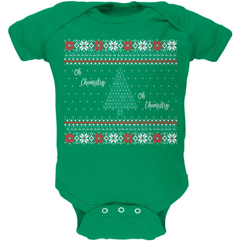Christmas Tree Periodic Table Soft Baby One Piece Baby One Piece Old Glory 0-3M Kelly Green