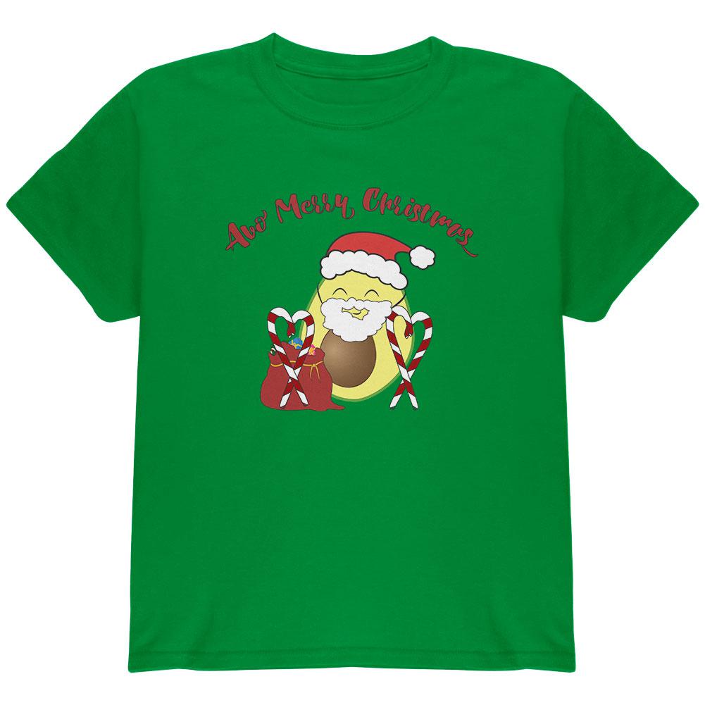 Avo Have A Merry Christmas Avocado Cute Funny Pun Youth T Shirt Youth T-Shirts Old Glory LG Irish Green