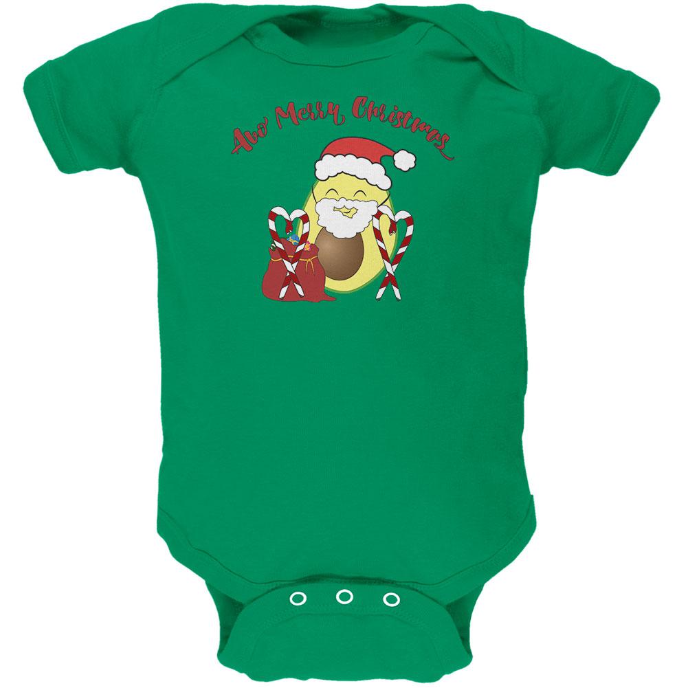 Avo Have A Merry Christmas Avocado Cute Funny Pun Soft Baby One Piece Baby One Piece Old Glory 0-3M Kelly Green