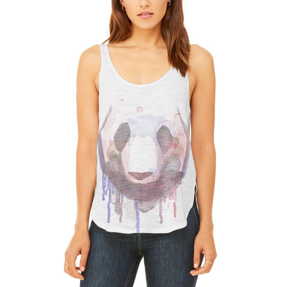 Watercolor Dripping Paint Panda Juniors Flowy Side Slit Tank Top Juniors Tank Tops Old Glory 2XL Multi