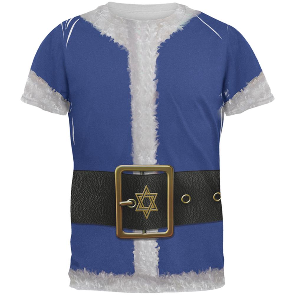 Christmas Hanukkah Jewish Santa Claus Costume All Over Mens T Shirt Men's T-Shirts Old Glory 2XL Multi
