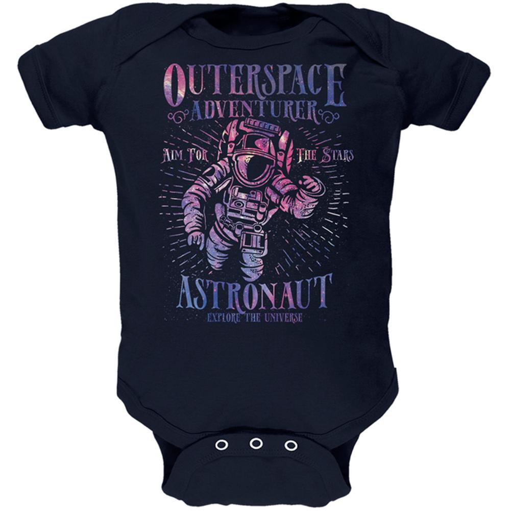 Outer Space Adventurer Astronaut Aim For The Stars Soft Baby One Piece Baby One Piece Old Glory 0-3M Navy