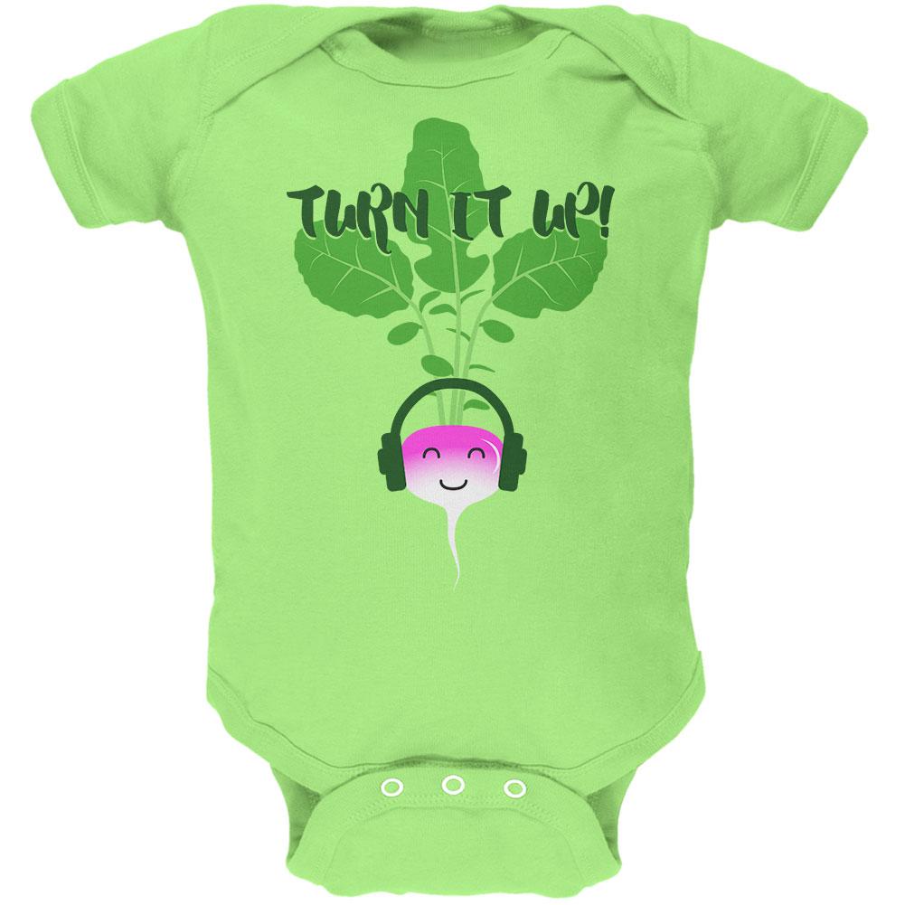 Vegetable Turn it Up Turnip Soft Baby One Piece Baby One Piece Old Glory 0-3M Key Lime