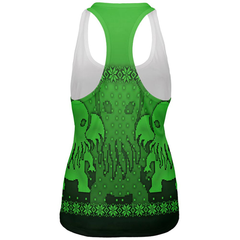 Ugly Christmas Sweater Big Cthulhu Greater Gods All Over Womens Work Out Tank Top Women's Tank Tops Old Glory