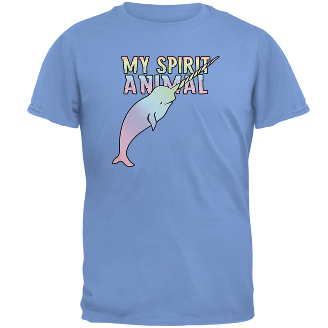 My Spirit Animal Narwhal Unicorn Of The Sea Pastel Mens T Shirt Men's T-Shirts Old Glory 2XL Carolina Blue
