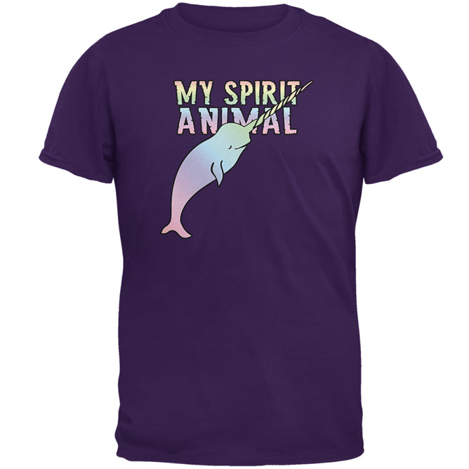 My Spirit Animal Narwhal Unicorn Of The Sea Pastel Mens T Shirt Men's T-Shirts Old Glory 2XL Purple