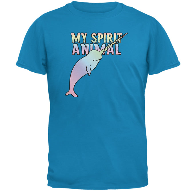 My Spirit Animal Narwhal Unicorn Of The Sea Pastel Mens T Shirt Men's T-Shirts Old Glory 2XL Sapphire Blue