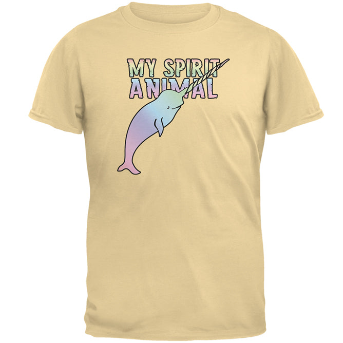 My Spirit Animal Narwhal Unicorn Of The Sea Pastel Mens T Shirt Men's T-Shirts Old Glory 2XL Yellow Haze