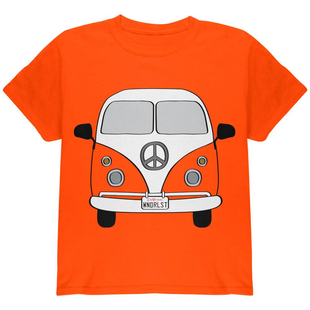 PEACE SIGN HIPPIE BUS YOUTH GRAPHIC T-SHIRT Youth T-Shirts Old Glory XS Orange