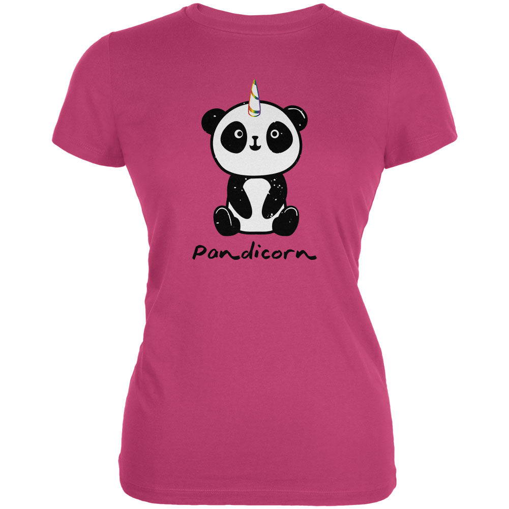 Pandicorn Panda Unicorn Juniors Soft T Shirt Juniors T-Shirts Old Glory LG Bright Berry