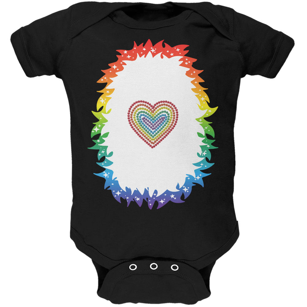 Halloween Rainbow Heart Unicorn Costume Pony Soft Baby One Piece Baby One Piece Old Glory 12M Black