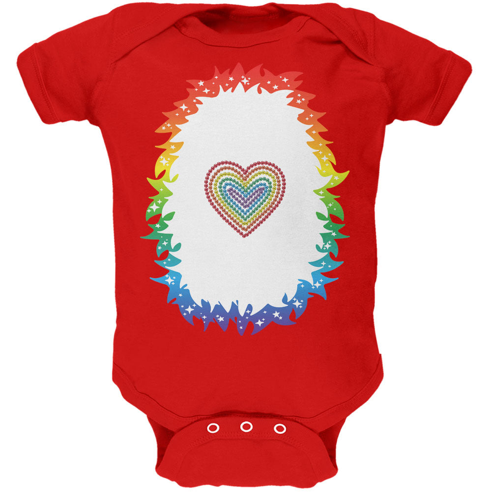Halloween Rainbow Heart Unicorn Costume Pony Soft Baby One Piece Baby One Piece Old Glory 12M Red