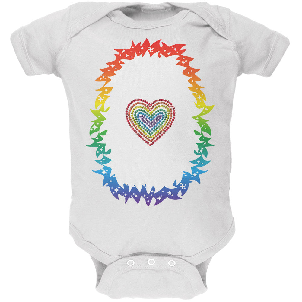 Halloween Rainbow Heart Unicorn Costume Pony Soft Baby One Piece Baby One Piece Old Glory 12M White