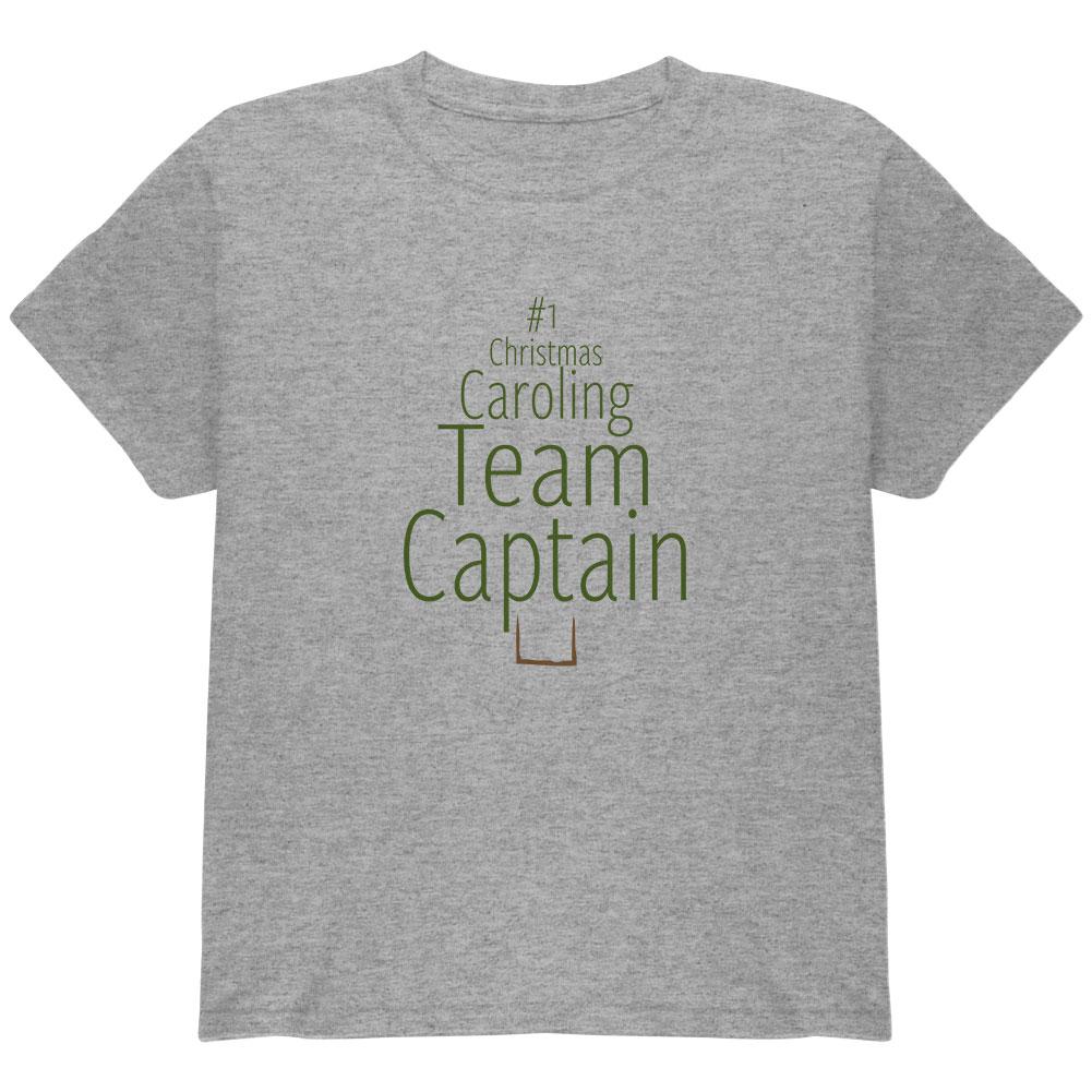 Number 1 Christmas Caroling Team Captain Youth T Shirt Youth T-Shirts Old Glory LG Heather
