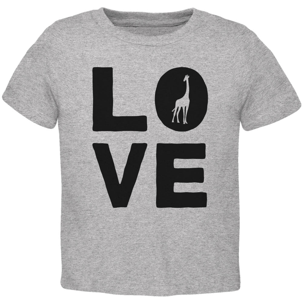 Giraffe Love Toddler T Shirt Toddler T-Shirts Old Glory 2T Heather