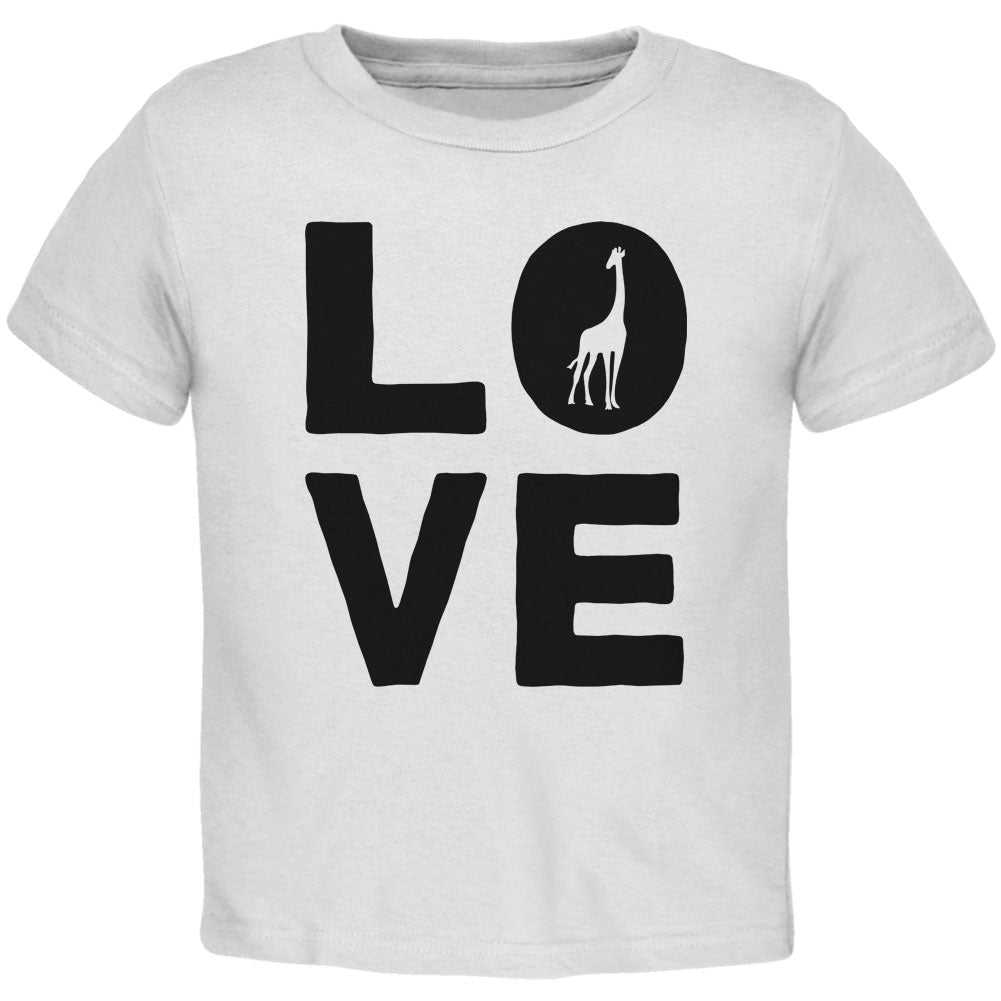 Giraffe Love Toddler T Shirt Toddler T-Shirts Old Glory 2T White