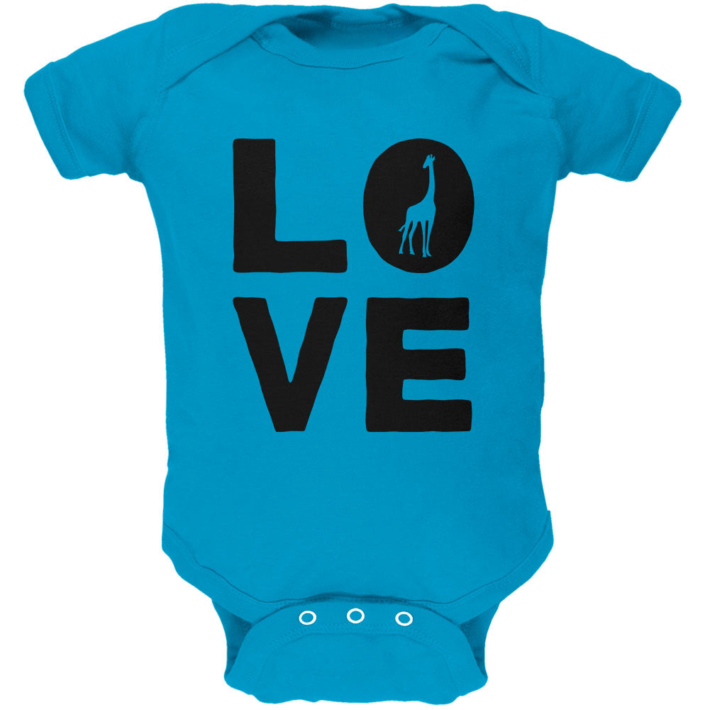 Giraffe Love Soft Baby One Piece Baby One Piece Old Glory 0-3M Turquoise