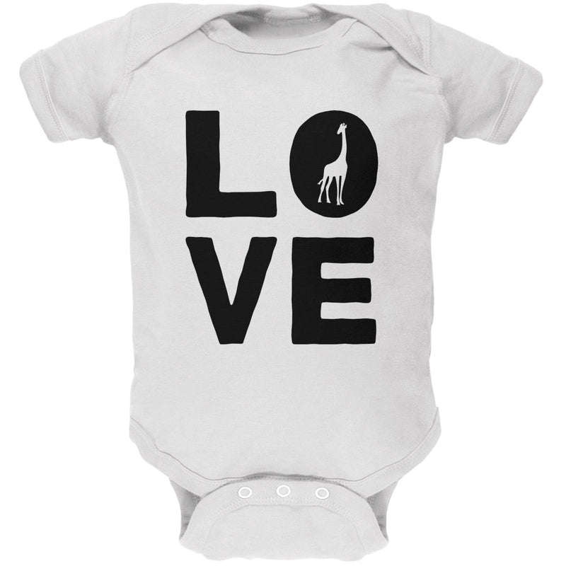 Giraffe Love Soft Baby One Piece Baby One Piece Old Glory 0-3M White
