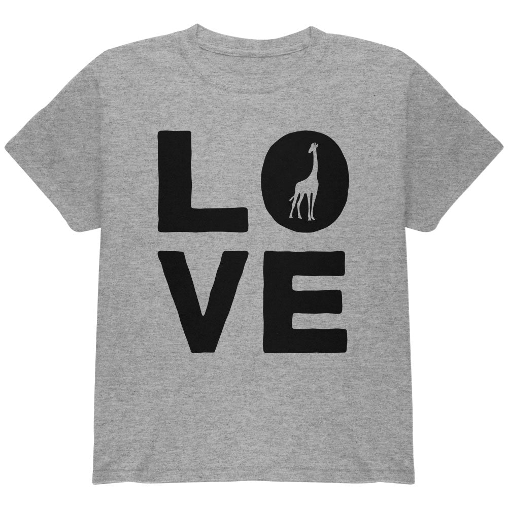 Giraffe Love Youth T Shirt Youth T-Shirts Old Glory YLG Heather