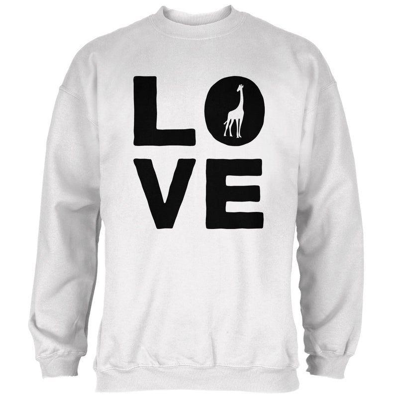 Giraffe Love Mens Sweatshirt Men's Sweatshirts Old Glory 2XL White