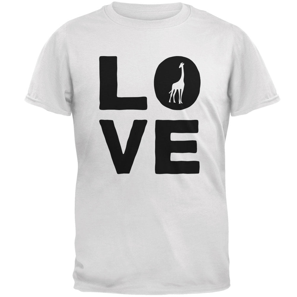 Giraffe Love Mens T Shirt Men's T-Shirts Old Glory 2XL White
