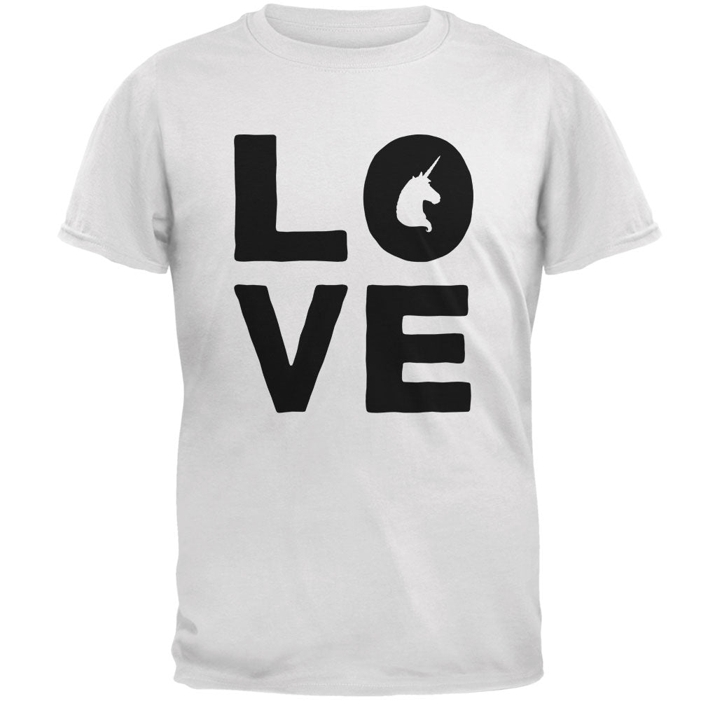 Unicorn Love Mens T Shirt Men's T-Shirts Old Glory 2XL White