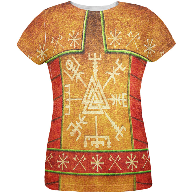 Vikings Ugly Christmas Sweater Armor Costume All Over Womens T Shirt Women's T-Shirts Old Glory LG Multicolored