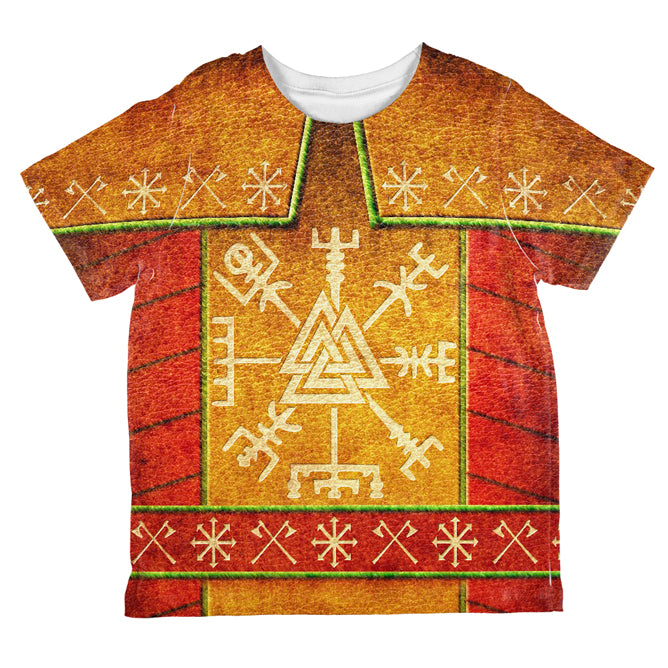 Vikings Ugly Christmas Sweater Armor Costume All Over Toddler T Shirt Toddler T-Shirts Old Glory 2T Multicolored