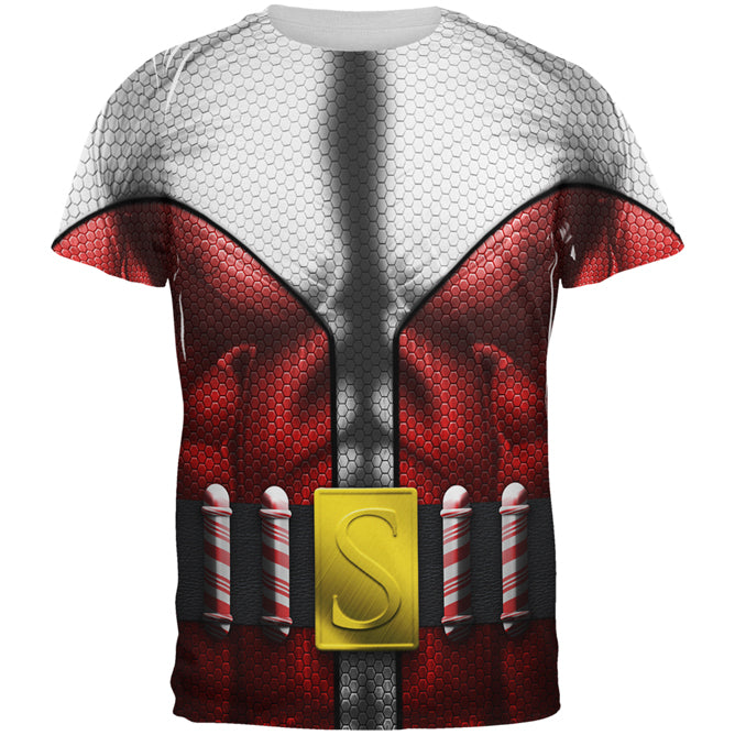 Christmas Santa Claus Superhero All Over Mens Costume T Shirt Men's T-Shirts Old Glory SM Multi