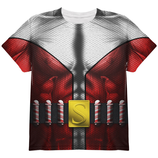 Christmas Superhero Santa Claus Costume All Over Youth T Shirt Youth T-Shirts Old Glory YLG Multicolored