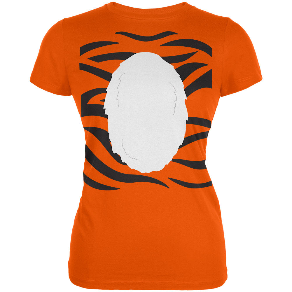 Halloween Tiger Costume Juniors Soft T Shirt Juniors T-Shirts Old Glory 2XL Orange