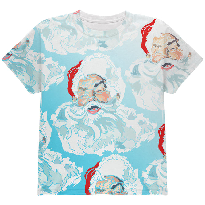 Christmas Classic Jolly Saint Nick Santa Claus All Over Youth T Shirt Youth T-Shirts Old Glory YLG Multicolored