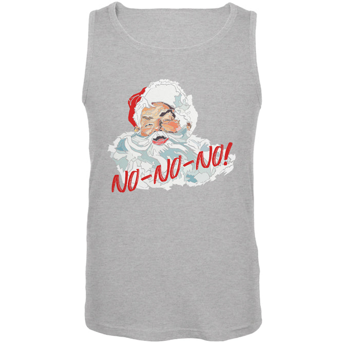 Christmas Santa Claus No No No Funny Mens Tank Top Men's Tank Tops Old Glory 2XL Grey