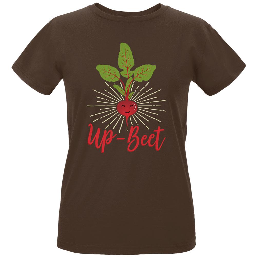 Vegetable Beet Upbeat Up-Beet Womens Organic T Shirt Women's T-Shirts Old Glory LG Chocolate