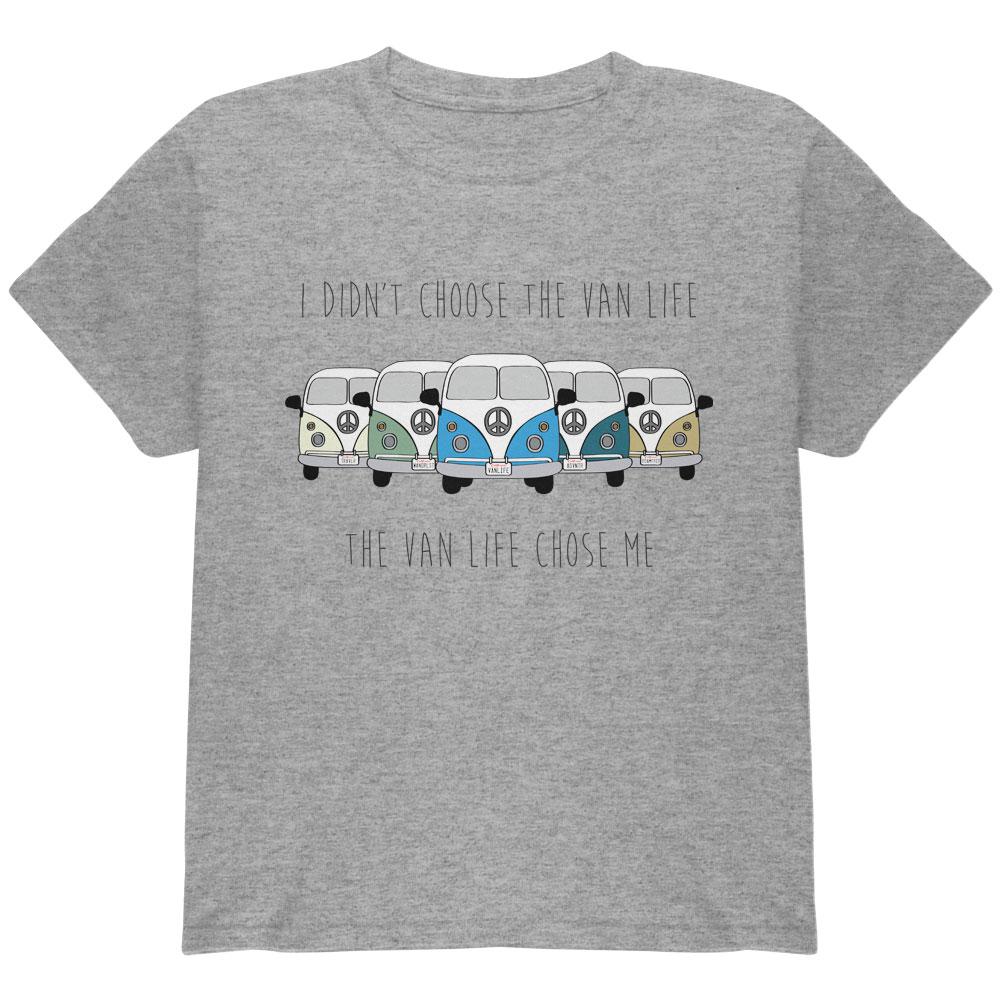 Hippie Van I Didn't Choose The Van Life Bus Camper Youth T Shirt Youth T-Shirts Old Glory LG Heather