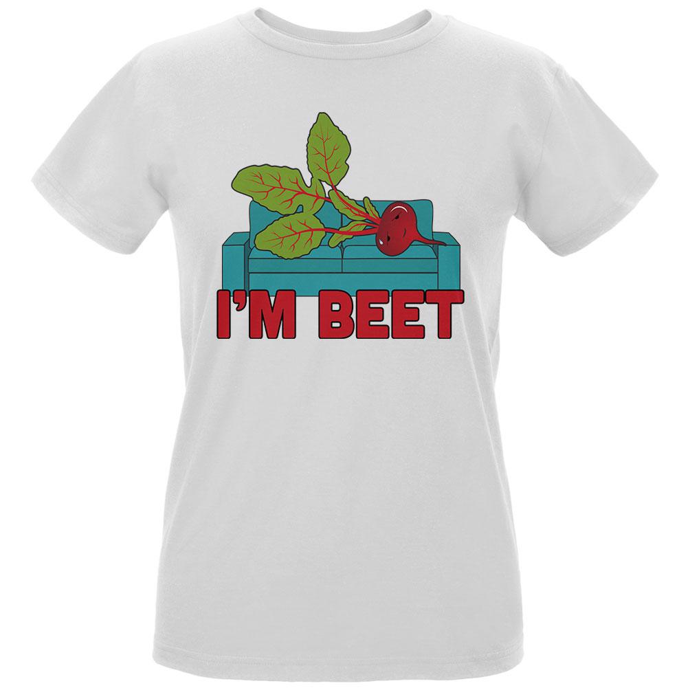 Vegetable I'm Beet Beat Womens Organic T Shirt Women's T-Shirts Old Glory LG White