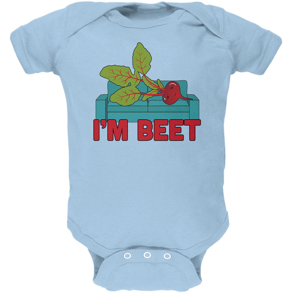Vegetable I'm Beet Beat Soft Baby One Piece Baby One Piece Old Glory 0-3M Light Blue