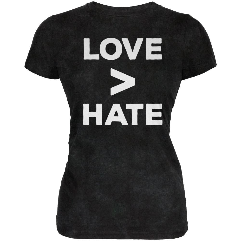 Activist Love is Greater Than Hate Juniors Soft T Shirt Juniors T-Shirts Old Glory 2XL Charcoal Black Triblend