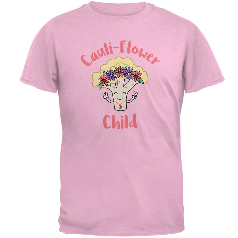 Vegetable Cauliflower Cauli-Flower Flower Child Funny Mens T Shirt Men's T-Shirts Old Glory 2XL Light Pink