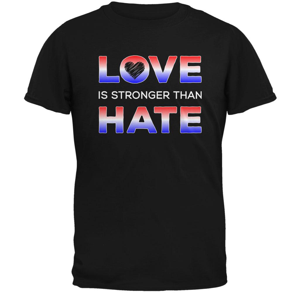 Activist Love is Stronger Than Hate America Mens T Shirt Men's T-Shirts Old Glory 2XL Black